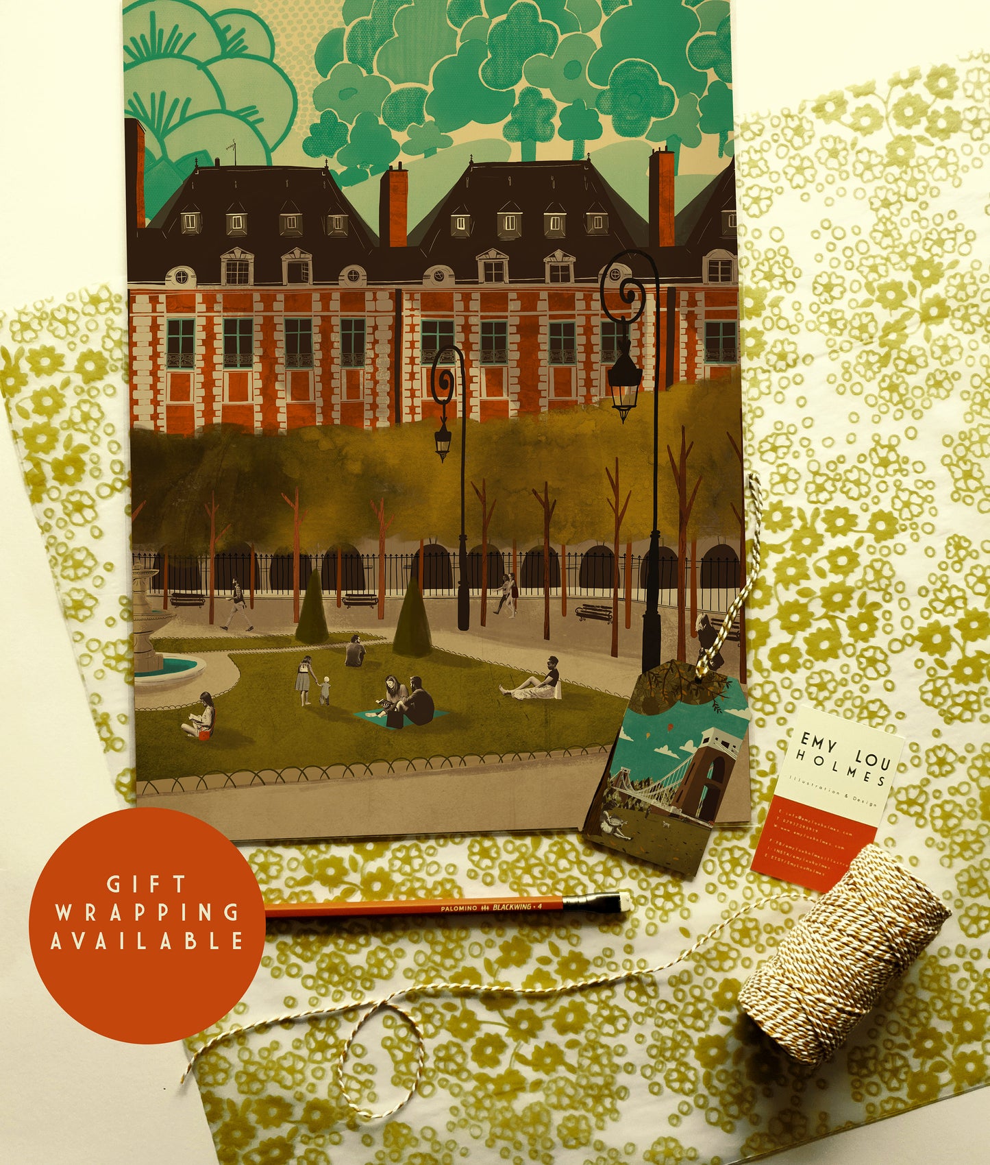 Paris Place des Vosges A3 Print