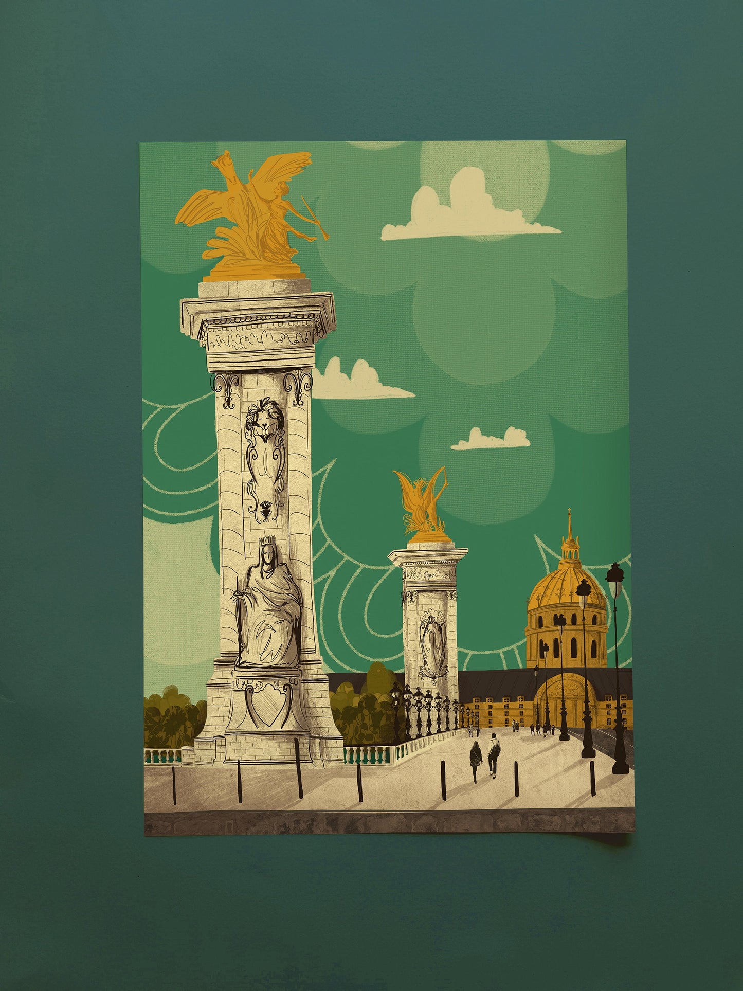 Paris Pont Alexandre III Bridge A3 Print