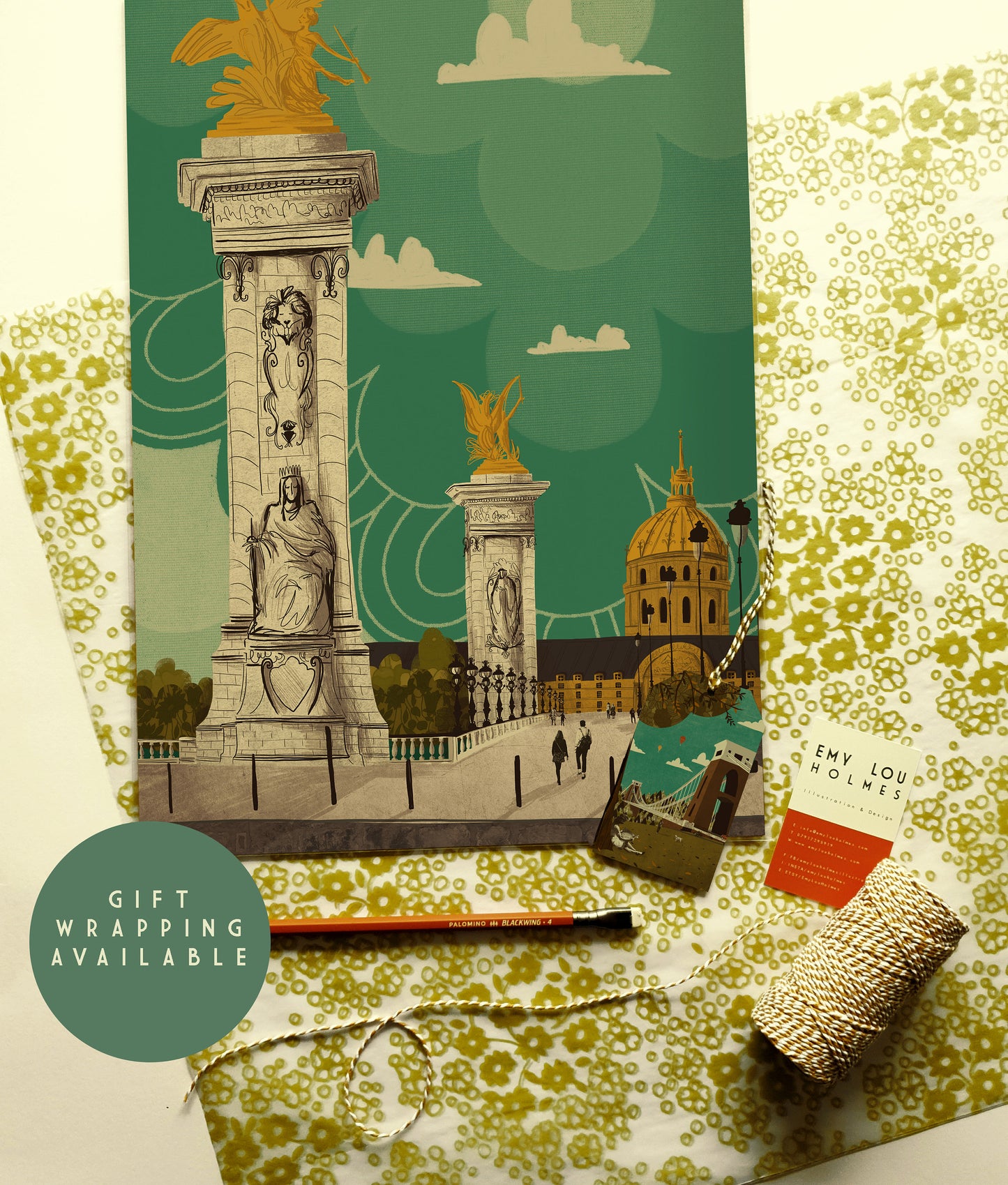 Paris Pont Alexandre III Bridge A3 Print