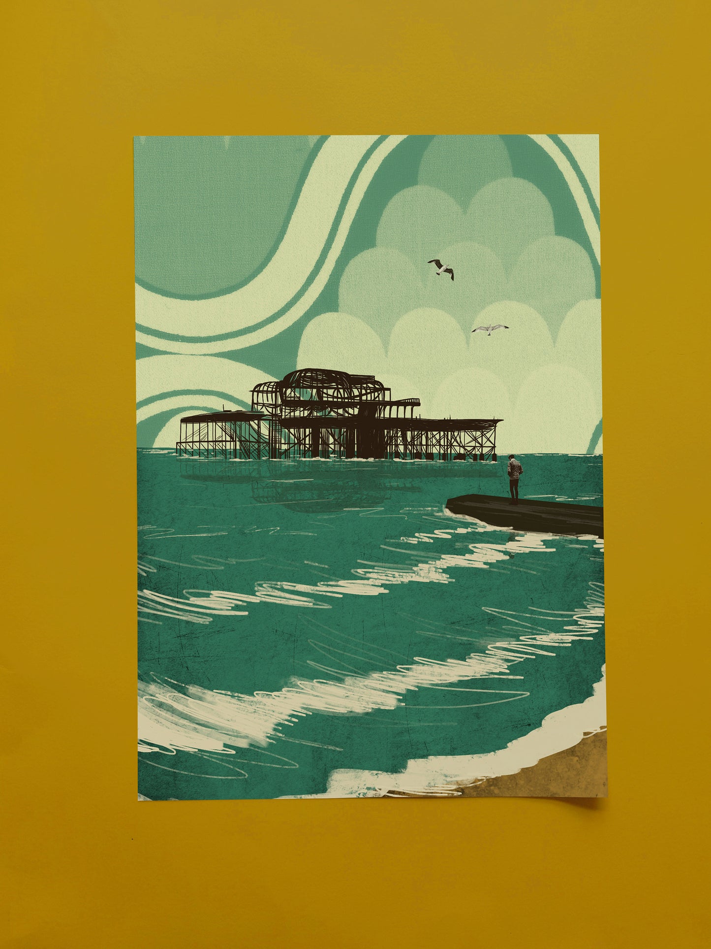 Brighton West Pier A3 Print