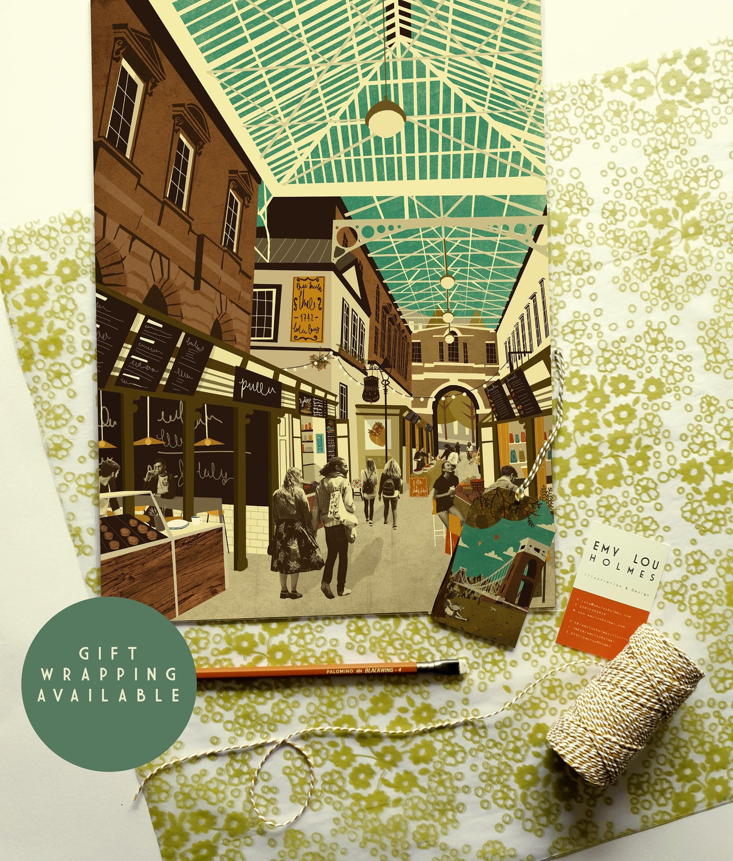 Bristol St Nicholas Market A3 Print