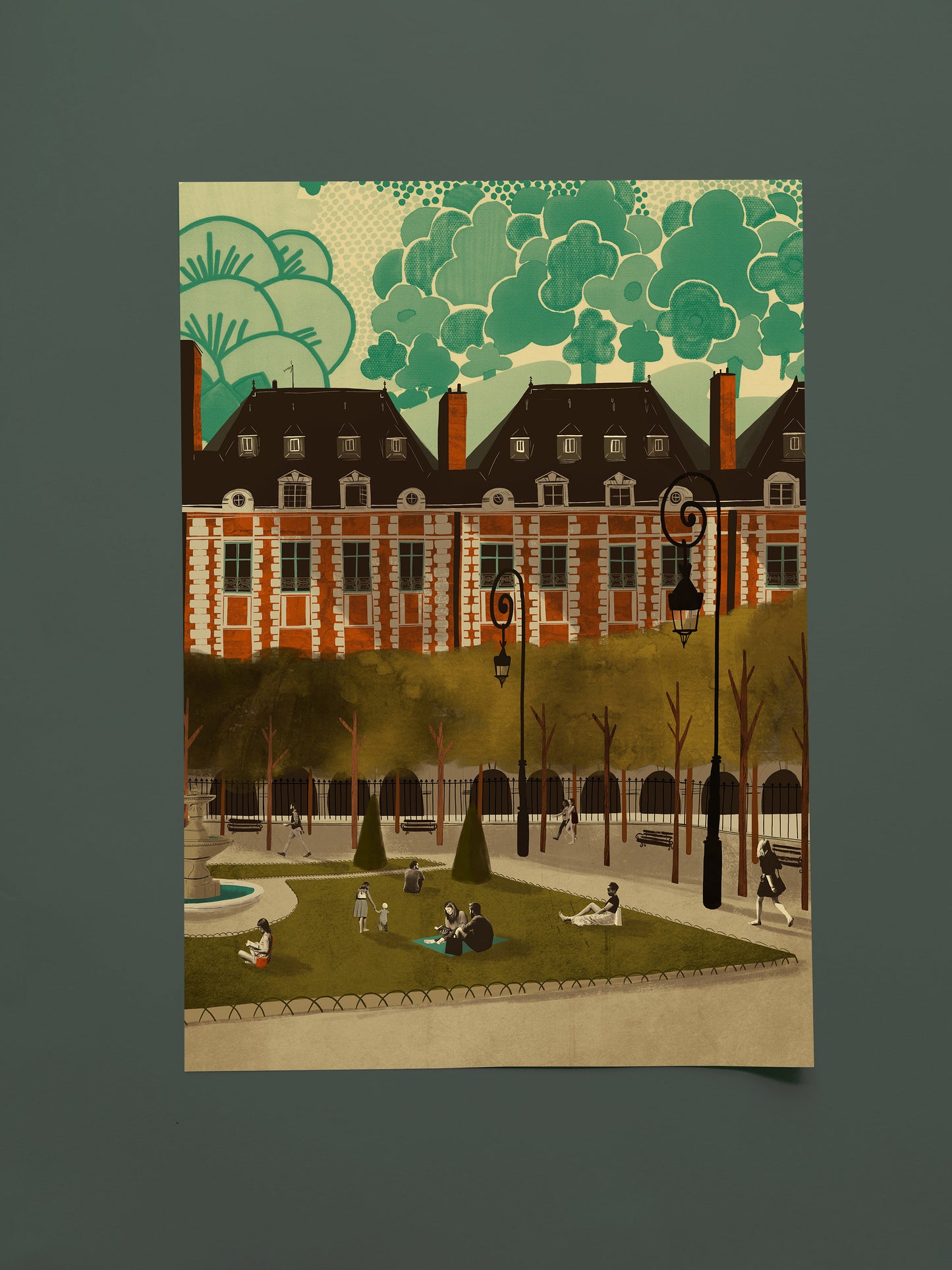 Paris Place des Vosges A3 Print