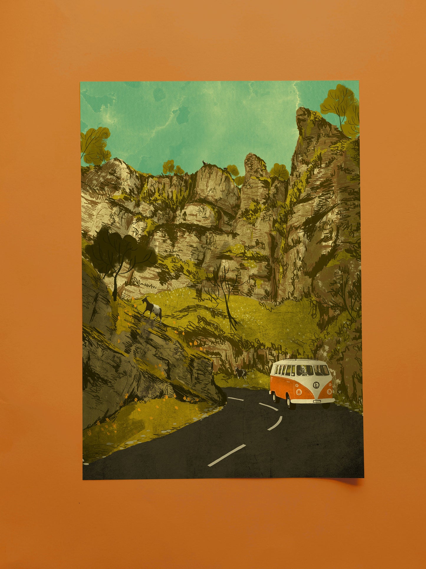 Cheddar Gorge A3 Print