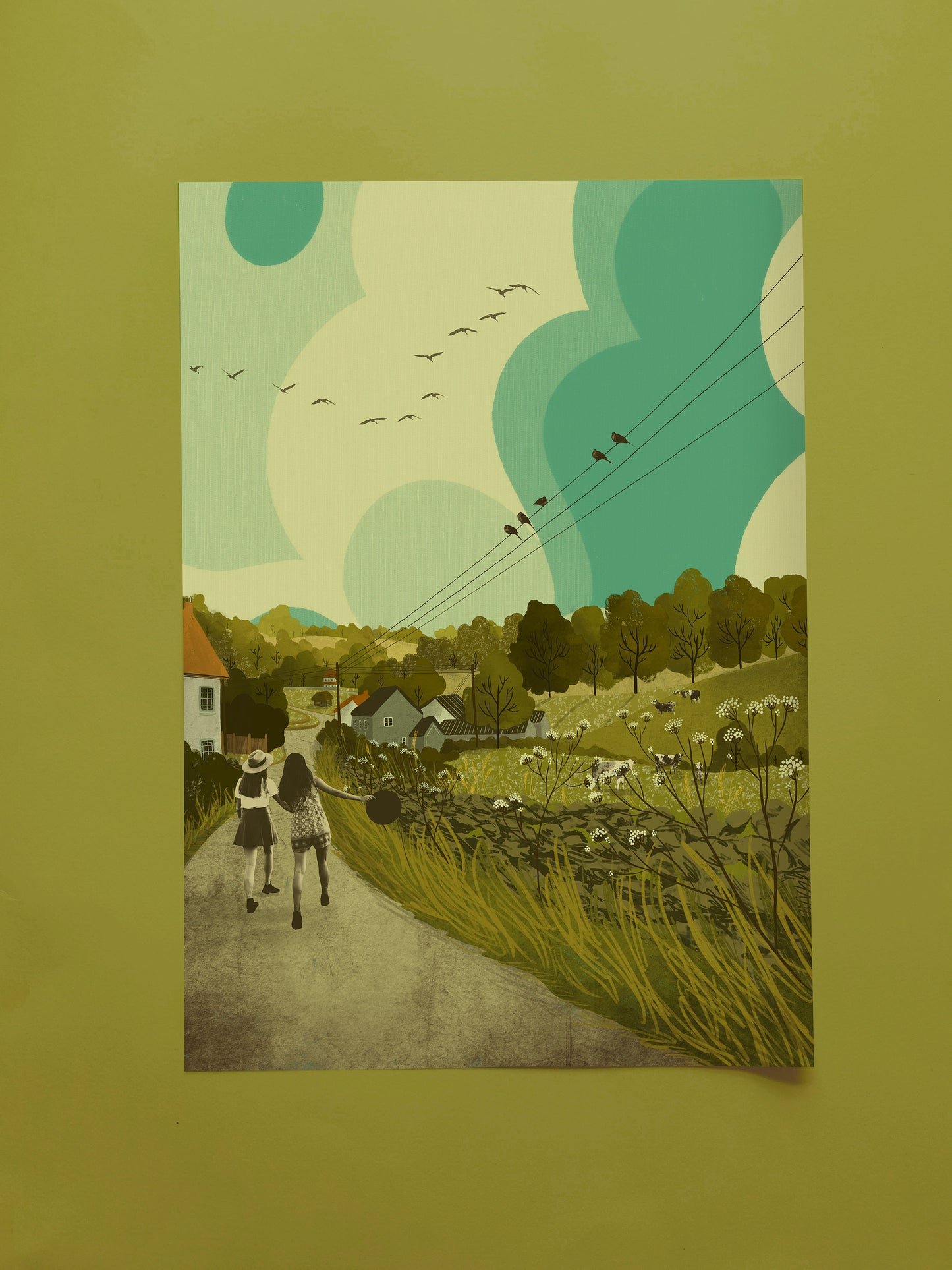 Priddy Mendip Hills A3 Print