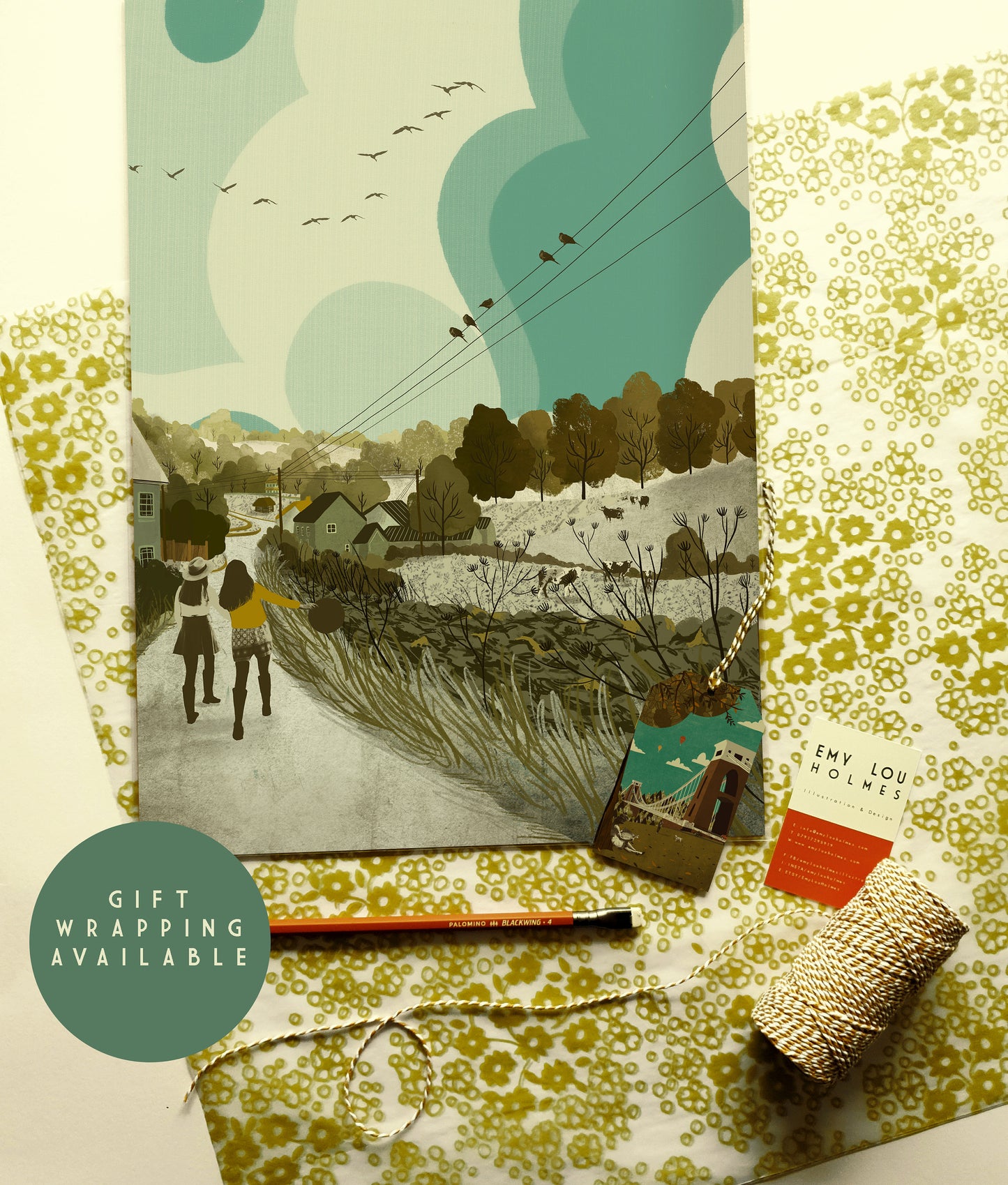 Priddy Mendip Hills Winter A3 Print
