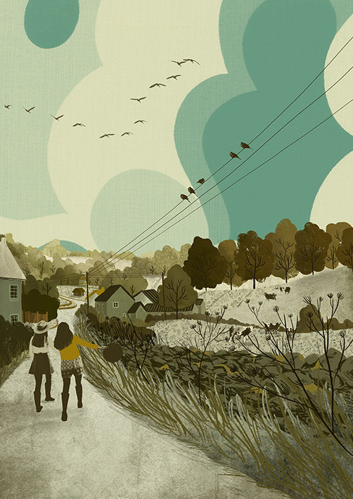 Priddy Mendip Hills Winter A3 Print