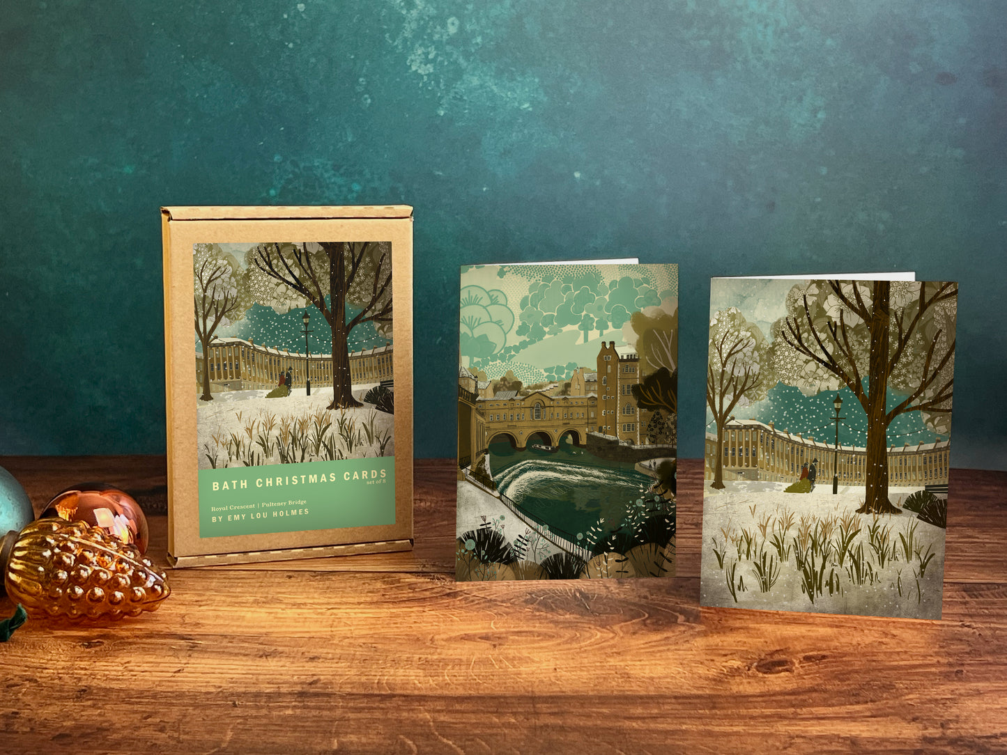 Bath Christmas Card Set of 8 | Royal Crescent | Pulteney Bridge