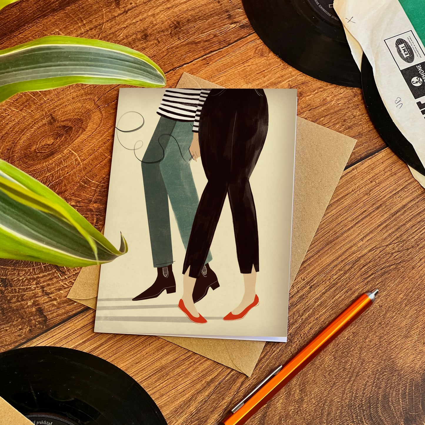 Beatnik Dancing Couple Card