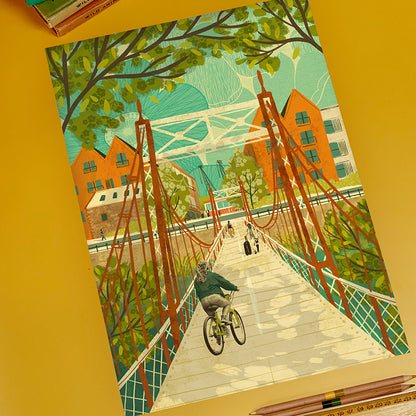 Bristol Gaol Ferry Bridge A3 Print