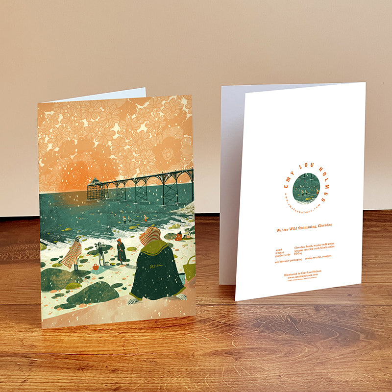 Christmas Clevedon Beach Card