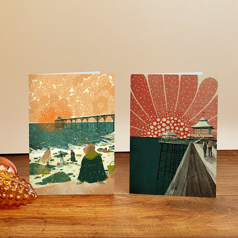 Clevedon Christmas Card Set of 8 | Clevedon Pier | Clevedon Beach