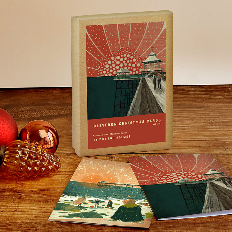 Clevedon Christmas Card Set of 8 | Clevedon Pier | Clevedon Beach