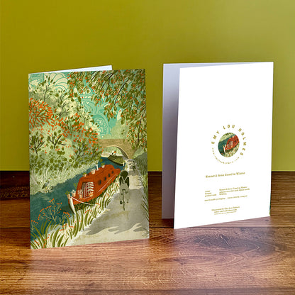 Winter Canal Boat Card