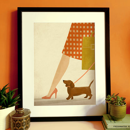 Dachshund Sausage Dog A3 Print