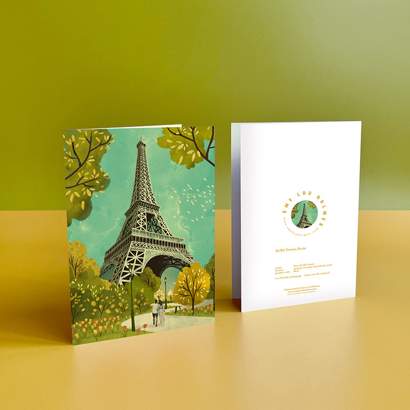 Paris Eiffel Tower in Spring Card