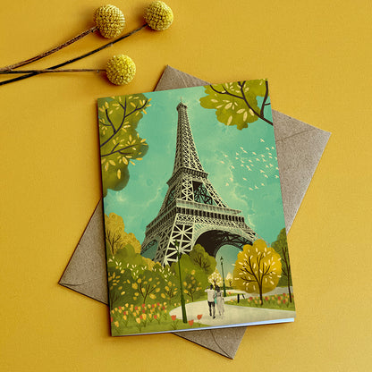 Paris Eiffel Tower in Spring Card