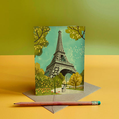 Paris Eiffel Tower in Spring Card