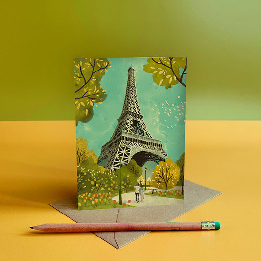 Paris Eiffel Tower in Spring Card