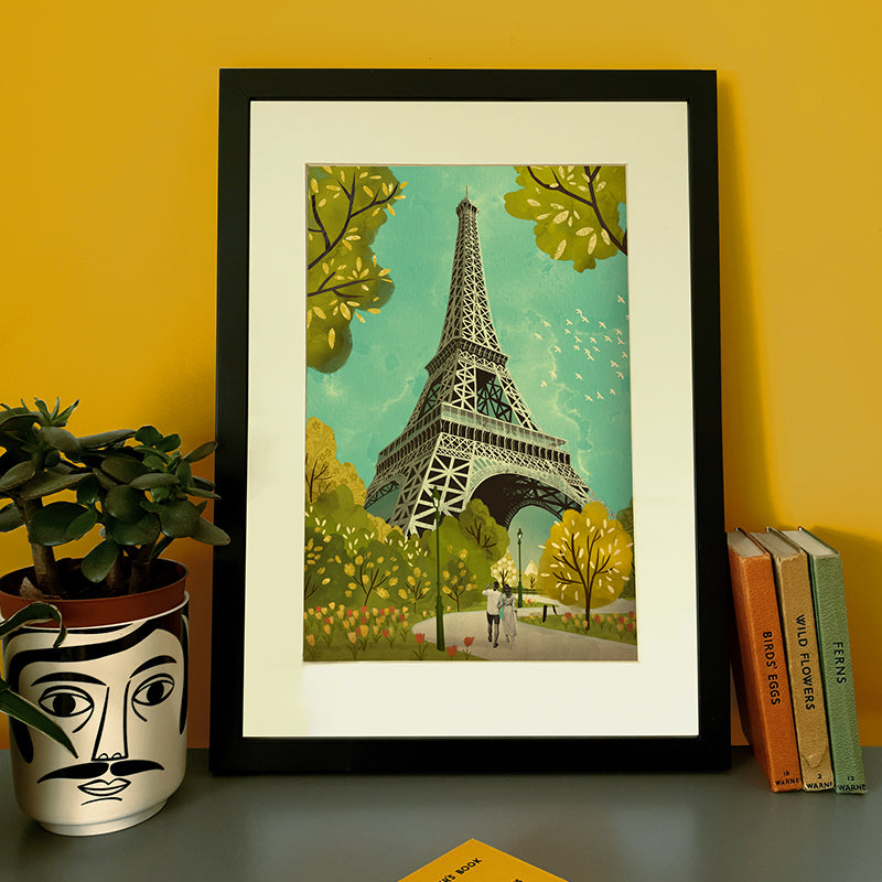 Paris Eiffel Tower in Spring A4 Print