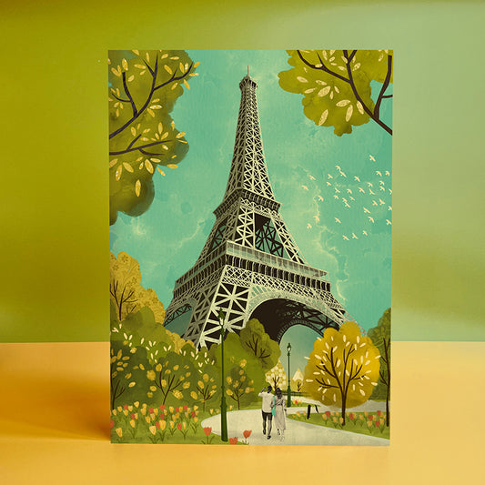 Paris Eiffel Tower in Spring A4 Print