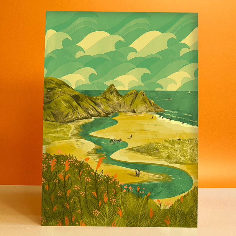 Three Cliffs Bay A3 Print