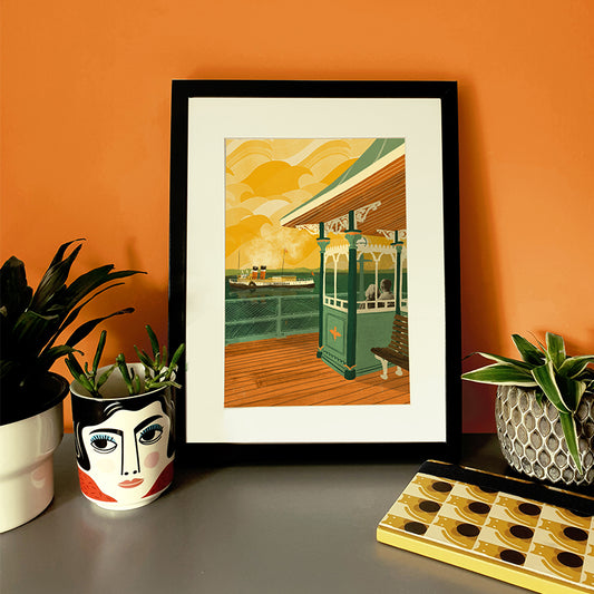 Waverley at Clevedon Pier A4 Print