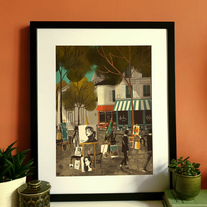 Paris Artists of Montmartre A3 Print