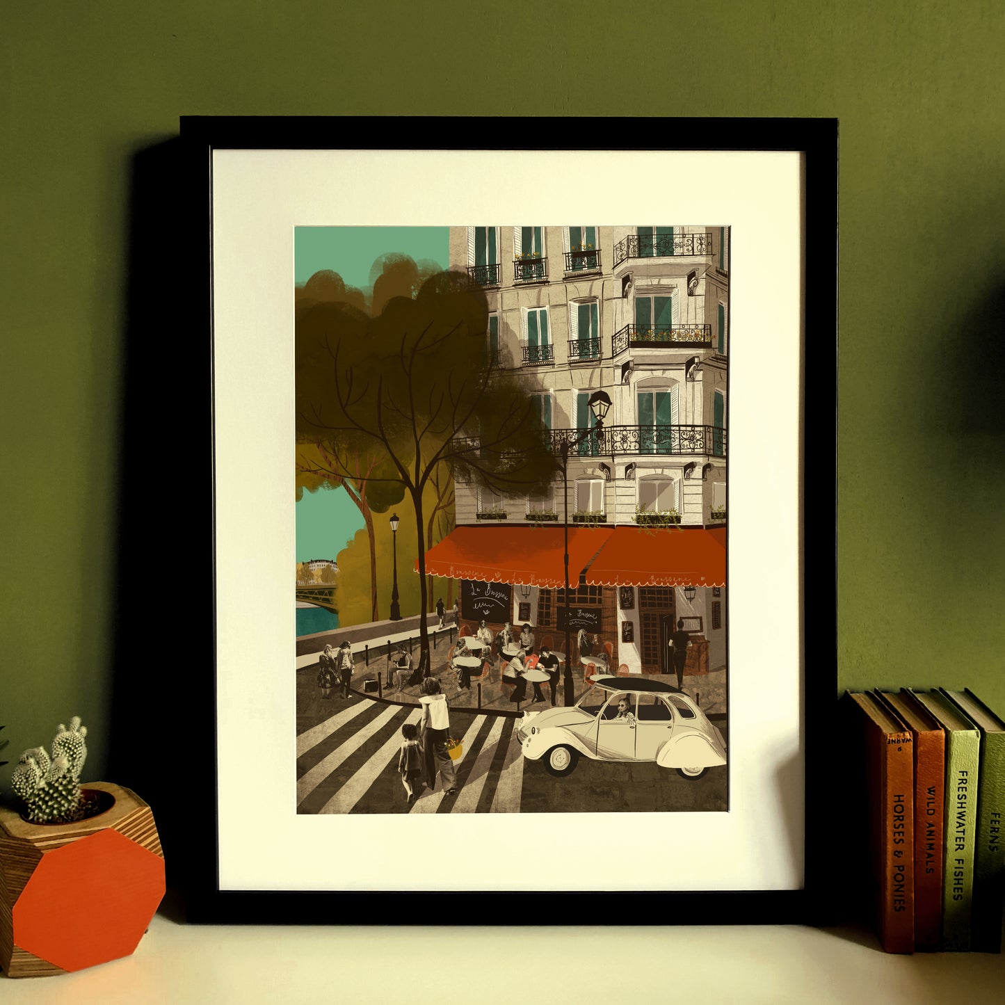 Paris Cafe in Île Saint-Louis A3 Print