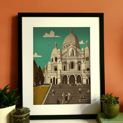 Paris Sacré-Cœur Basilica Montmartre A3 Print