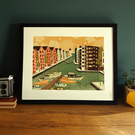 Portishead Marina Boats A3 Print