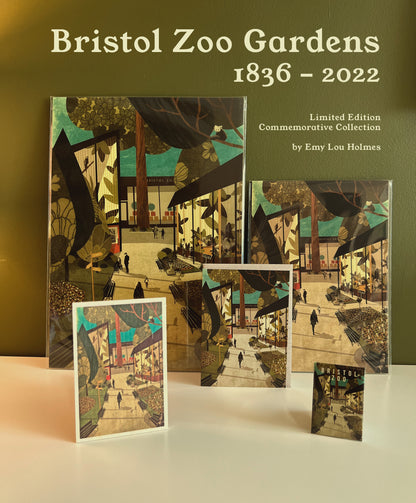 Limited Edition Bristol Zoo Gardens Wooden Postcard