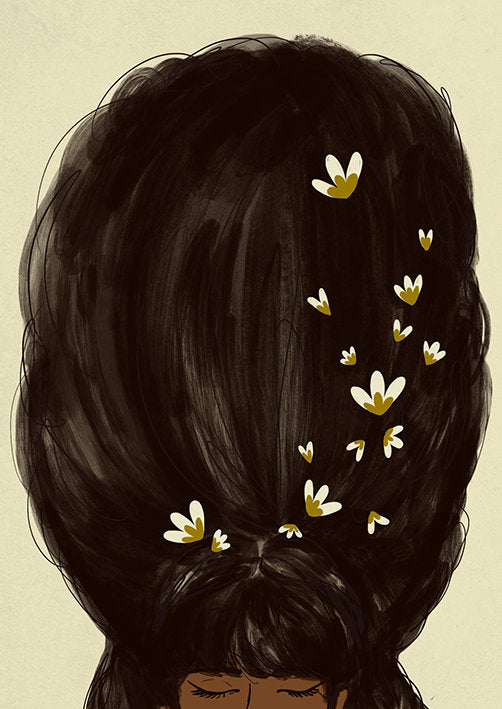 Black Beehive A3 Print