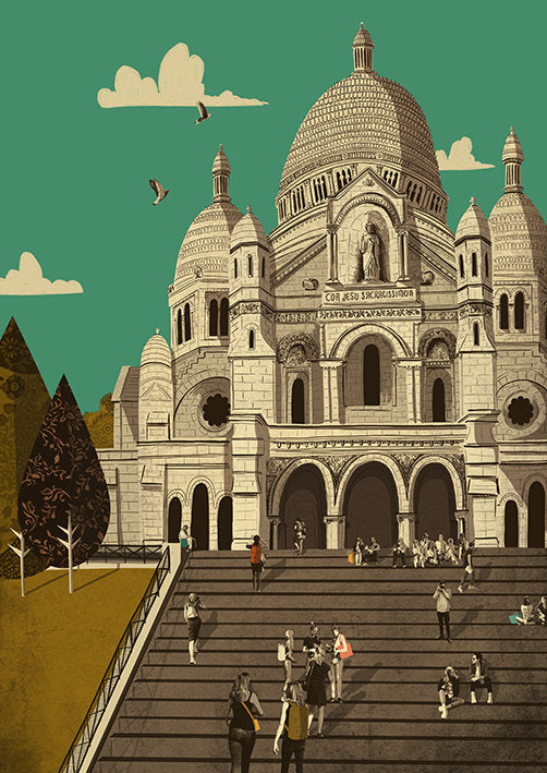 Paris Sacré-Cœur Basilica Montmartre A3 Print