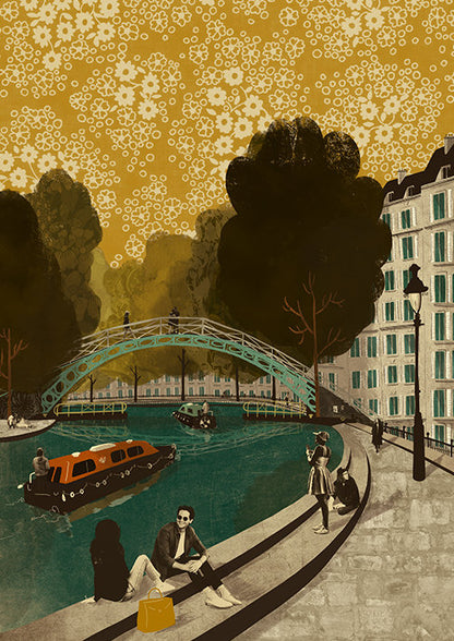 Paris Canal Saint-Martin A3 Print