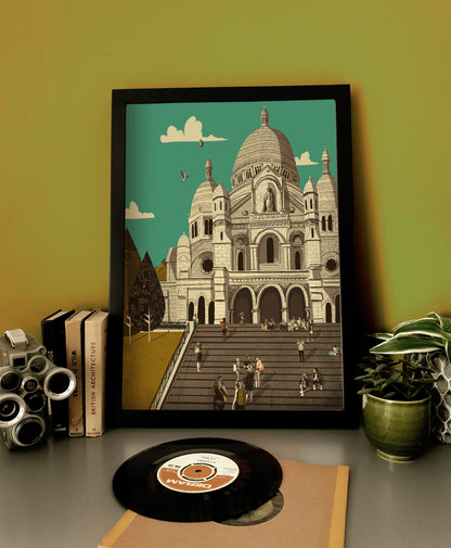 Paris Sacré-Cœur Basilica Montmartre A3 Print