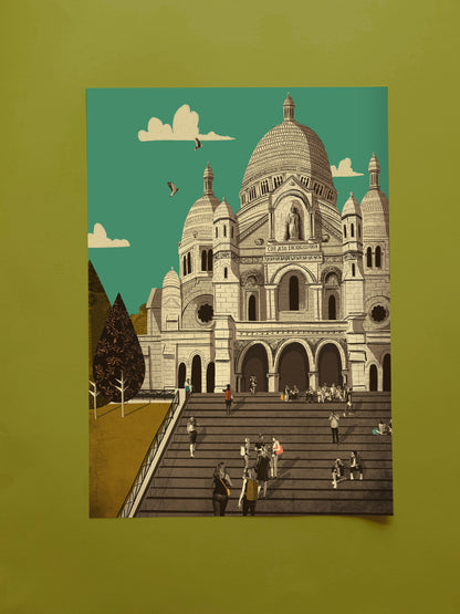 Paris Sacré-Cœur Basilica Montmartre A3 Print