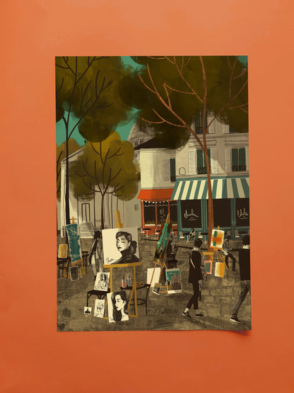 Paris Artists of Montmartre A3 Print